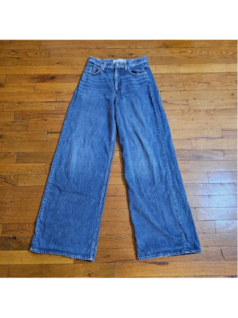 rag & bone Miramar Sofie Wide Leg Pants Size 27 Blue Cotton Terry High Rise